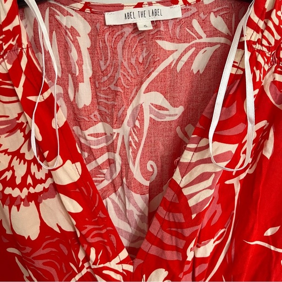 Women’s Abel The Label Short Sleeve Boho Floral Print Mini Dress Size Small - Picture 11 of 12